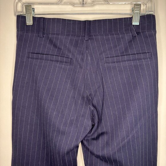 BETABRAND XS Blue Pinstripe Pullon Stretch Trouser Faux Pockets - Picture 2 of 6